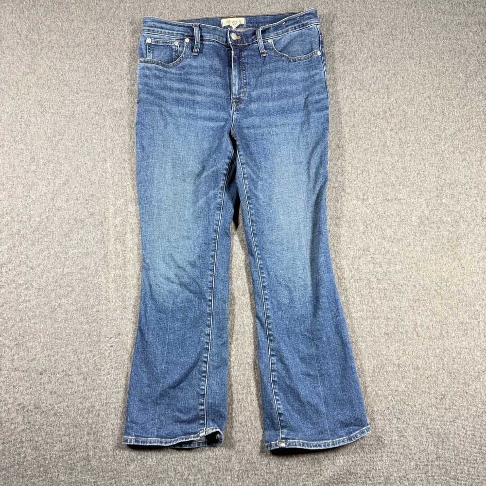 Madewell Mid-Rise Kick Out Jeans Blue Medium Wash Denim Size 30‎